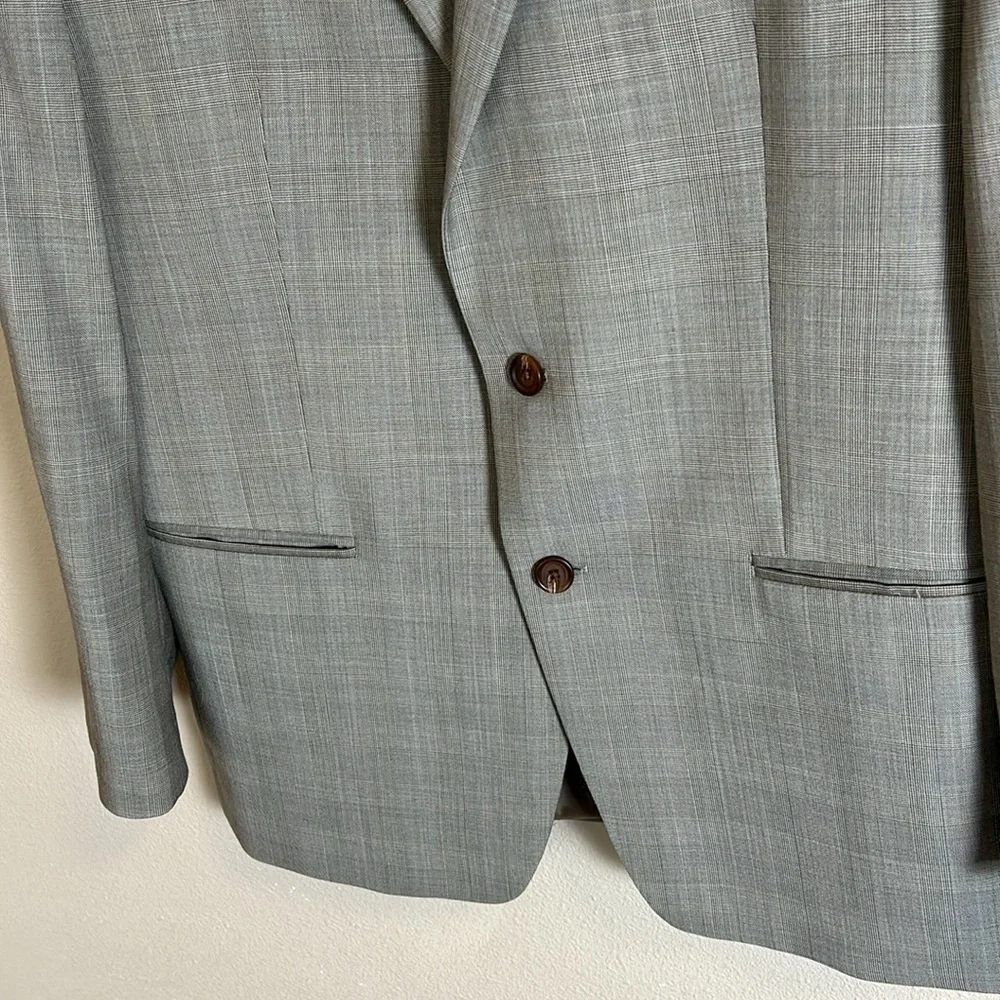 Ralph‎ Lauren Grey Suit Jacket Plaid Two Button